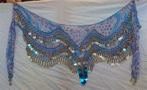 Belly Dance Accessories: Tie dye and print Hip scarf - hip scarves - Hip  scarfes - Coin Sashes - coin sash
